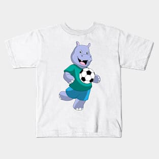 Hippo as Soccer player with Soccer Kids T-Shirt